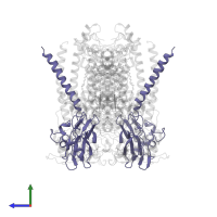 Ubiquinol-cytochrome c reductase iron-sulfur subunit in PDB entry 2fyn, assembly 1, side view.