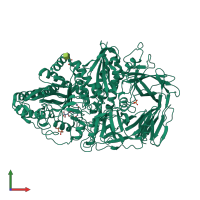 PDB entry 2fyv coloured by chain, front view.