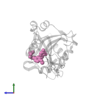 2,4-DIAMINO-5-[2-METHOXY-5-(4-CARBOXYBUTYLOXY)BENZYL]PYRIMIDINE in PDB entry 2fzh, assembly 1, side view.