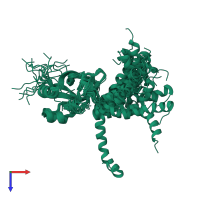 PDB entry 2g0q coloured by chain, ensemble of 20 models, top view.