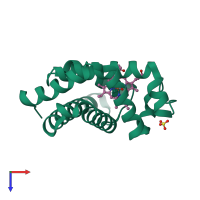 PDB entry 2g0r coloured by chain, top view.