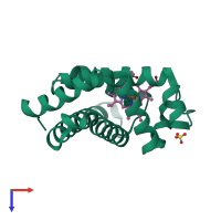 PDB entry 2g0s coloured by chain, top view.