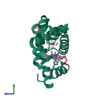 PDB entry 2g10 coloured by chain, ensemble of 2 models, side view.