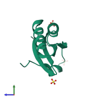 PDB entry 2g13 coloured by chain, side view.