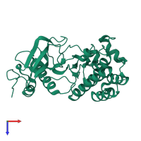 PDB entry 2g15 coloured by chain, top view.