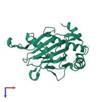 PDB entry 2g19 coloured by chain, top view.