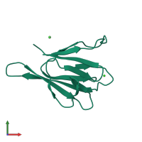 PDB entry 2g1l coloured by chain, front view.