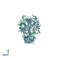 PDB entry 2g1s coloured by chain, side view.