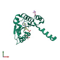 PDB entry 2g1u coloured by chain, front view.