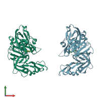 PDB entry 2g21 coloured by chain, front view.