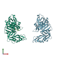 PDB entry 2g24 coloured by chain, front view.