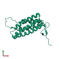 PDB entry 2g2d coloured by chain, front view.