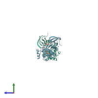 PDB entry 2g2f coloured by chain, side view.