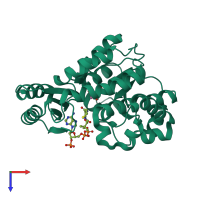 PDB entry 2g2z coloured by chain, top view.