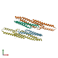 PDB entry 2g38 coloured by chain, front view.