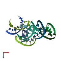 PDB entry 2g3s coloured by chain, top view.