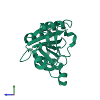 PDB entry 2g40 coloured by chain, side view.