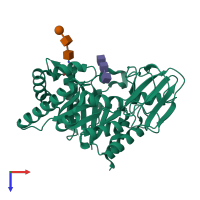 PDB entry 2g41 coloured by chain, top view.