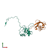Hetero dimeric assembly 1 of PDB entry 2g45 coloured by chemically distinct molecules, front view.