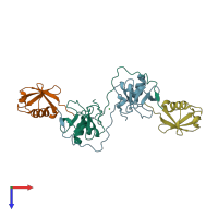 PDB entry 2g45 coloured by chain, top view.