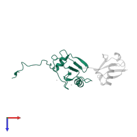 Ubiquitin carboxyl-terminal hydrolase 5 in PDB entry 2g45, assembly 1, top view.