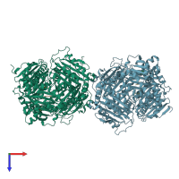 PDB entry 2g49 coloured by chain, top view.