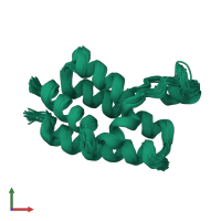 PDB entry 2g4a coloured by chain, ensemble of 21 models, front view.