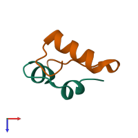 PDB entry 2g4m coloured by chain, top view.