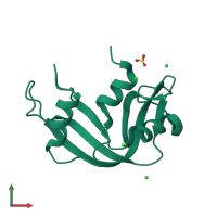 PDB entry 2g4x coloured by chain, front view.