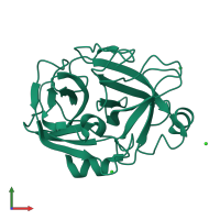PDB entry 2g51 coloured by chain, front view.