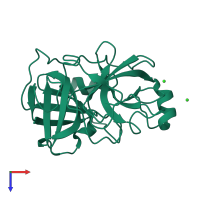 PDB entry 2g51 coloured by chain, top view.