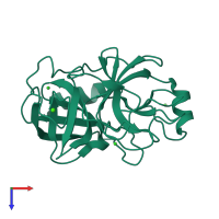 PDB entry 2g55 coloured by chain, top view.