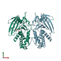 PDB entry 2g59 coloured by chain, front view.