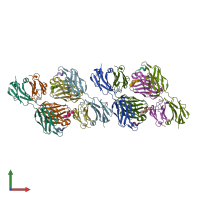 PDB entry 2g5b coloured by chain, front view.