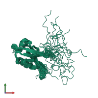 PDB entry 2g5m coloured by chain, ensemble of 20 models, front view.