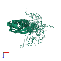 PDB entry 2g5m coloured by chain, ensemble of 20 models, top view.