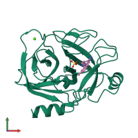 PDB entry 2g5n coloured by chain, front view.