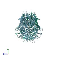 PDB 2g5p coloured by chain and viewed from the side.