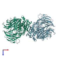 PDB entry 2g5p coloured by chain, top view.