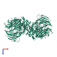 Dipeptidyl peptidase 4 in PDB entry 2g5p, assembly 1, top view.