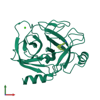 PDB entry 2g5v coloured by chain, front view.