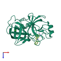PDB entry 2g5v coloured by chain, top view.