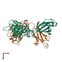 PDB entry 2g60 coloured by chain, top view.