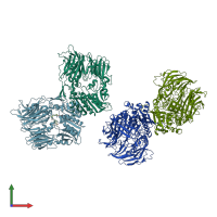 PDB entry 2g63 coloured by chain, front view.