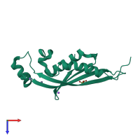 PDB entry 2g64 coloured by chain, top view.