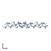 PDB entry 2g66 coloured by chain, front view.