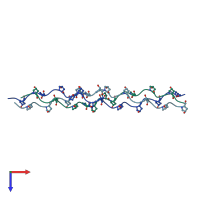 PDB entry 2g66 coloured by chain, top view.