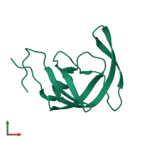 PDB entry 2g69 coloured by chain, front view.