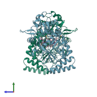 PDB entry 2g6h coloured by chain, side view.