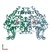 PDB entry 2g6j coloured by chain, front view.